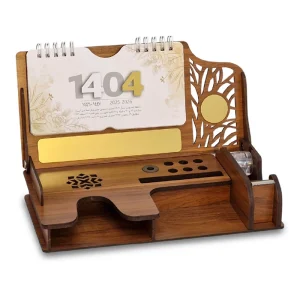 تقویم چوبی رومیزی ۱۴۰۴ (کد NZ206)