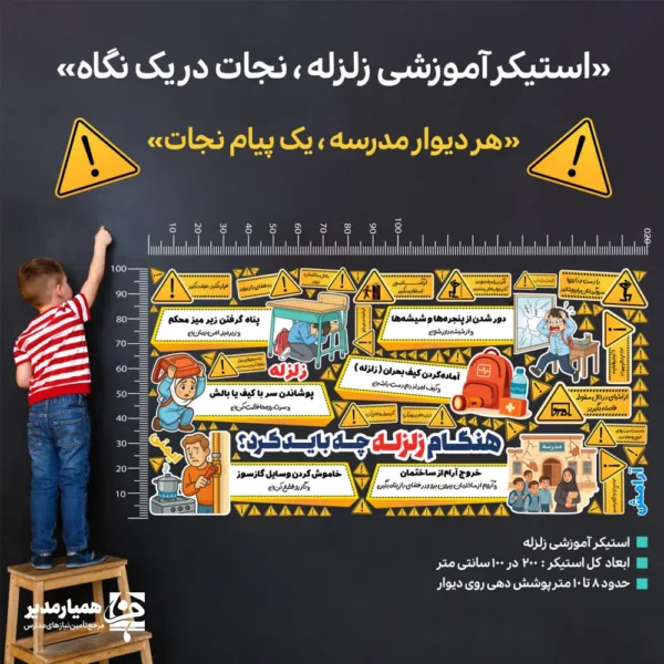 استیکر دیواری  آموزشی زلزله - Image 1
