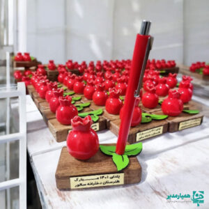 جا قلمی برگ و انار با پلاک اختصاصی