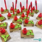 جا قلمی برگ و انار با پلاک اختصاصی - Image 2