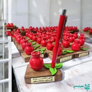 جا قلمی برگ و انار با پلاک اختصاصی