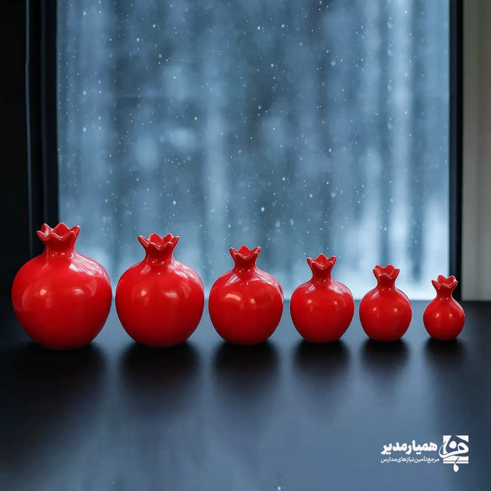انار سرامیکی انار سرامیکی قرمز - Image 1