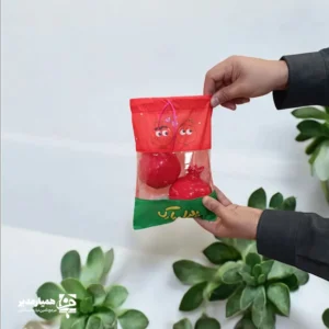 🍉 کیسه سرجمع‌شو پنجره‌دار یلدایی انتخابی شاد و اقتصادی برای هدایای شب یلدا مدارس 🎄 با ابعاد تقریبی ۲۴×۱۸ سانتی‌متر و وزن سبک ۲۰ گرم مناسب بسته‌بندی تنقلات یلدایی ویژه دانش‌آموزان از مجموعه کاربردی همیار مدیر