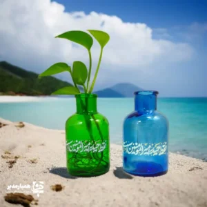 گلدان شیشه ای، روز پدر،عید غدیر،گلدان سبز و ابی