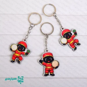 🎊 جاکلیدی طرح حاجی فیروز 🎊 جاکلیدی حاجی فیروز با ابعاد ۳×۵ سانتی‌متر و وزن ۱۴ گرم، انتخابی شاد و خاطره‌انگیز برای هدایای نوروزی 🌸 است. این محصول با طراحی فانتزی و رنگ‌های شاد نوروزی ❤️💛، مناسب تمامی مقاطع تحصیلی و گزینه‌ای عالی برای گیفت عید، مدارس و هدایای فرهنگی می‌باشد 🎁🌱