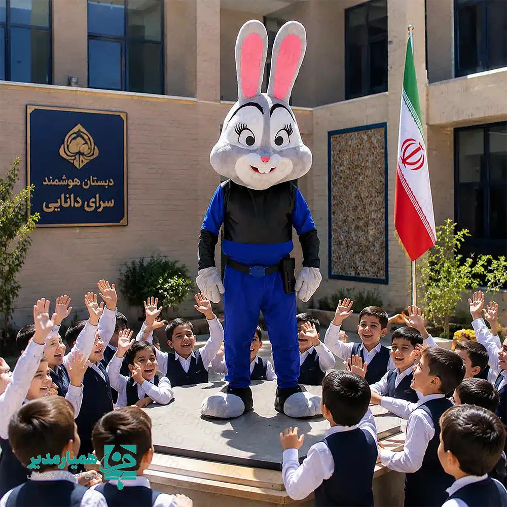 "  تن‌پوش خرگوش زوتوپیا؛ قهرمان دوست‌داشتنی در مدرسه شخصیت ""جودی هاپس"" در انیمیشن زوتوپیا، نماد تلاش، شجاعت و مهربانی است. استفاده از تن‌پوش خرگوش زوتوپیا در محیط‌های آموزشی، فراتر از یک سرگرمی ساده است؛ این محصول یک ابزار تربیتی قدرتمند برای انتقال مفاهیم اجتماعی به دانش‌آموزان در قالب بازی و نمایش است. شما با یک بار هزینه میتونید سالیان سال از این تن پوش استفاده بفرمایید. چرا این تن‌پوش برای مدارس ضروری است؟ ارتباط‌گیری سریع: به دلیل محبوبیت جهانی این کاراکتر، کودکان به سرعت با مجری طرح ارتباط برقرار کرده و پذیرای پیام‌های آموزشی می‌شوند. طراحی حرفه‌ای: لباس فرم آبی تیره و جزئیات دقیق (مانند نشان پلیس و کمربند مخصوص) که به اجرای نمایش‌ها اعتبار می‌بخشد. ایده‌آل برای مناسبت‌ها: بهترین انتخاب برای خوش‌آمدگویی به نوآموزان در روز اول مهر، جشن شکوفه‌ها و مراسم‌های تقدیر از دانش‌آموزان برتر. "