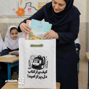 🎒 ساک سوزنی طرح کیف ساک سوزنی با طرح کیف یک انتخاب هوشمندانه و چشم‌نواز برای مدارس، مهدکودک‌ها و مجموعه‌های آموزشی است که به دنبال بسته‌بندی شیک، مقاوم و در عین حال اقتصادی برای هدایای دانش‌آموزی هستند. طراحی این ساک به شکل کیف، حس هیجان و شادی شروع سال تحصیلی را برای دانش‌آموزان دوچندان می‌کند. 🎉 این محصول در دو ابعاد 35×45 و 40×50 سانتی‌متر تولید شده و با تنوع رنگی جذاب شامل قرمز، آبی، سبز، زرد، نارنجی و سفید، امکان هماهنگی با سلیقه‌ها و مناسبت‌های مختلف را فراهم می‌کند. همین ویژگی باعث می‌شود برای همه گروه‌های سنی از پیش‌دبستانی تا متوسطه دوم (6 تا 16 سال) مناسب باشد. 🌈 ✅ ویژگی‌های برجسته محصول طراحی خاص و جذاب به شکل کیف دانش‌آموزی 🎒 جنس سوزنی پارچه‌ای مقاوم و کاربردی 🧵 دو سایز پرمصرف 35×45 و 40×50 سانتی‌متر 📏 رنگ‌بندی متنوع و شاد برای تمامی سلیقه‌ها ❤️💙💚💛🧡🤍 مناسب برای هدیه مدارس، جشن شکوفه‌ها، بازگشایی مدارس و مراسم فرهنگی 🏫 قابل استفاده برای دانش‌آموزان تمام مقاطع تحصیلی 🎓 🎯 کاربردهای پیشنهادی هدیه دانش‌آموزی در آغاز سال تحصیلی بسته فرهنگی و تبلیغاتی مدارس هدیه جشن شکوفه‌ها و جشن بازگشایی مدارس بسته‌بندی لوازم‌التحریر و اقلام تبلیغاتی همیار مدیر با ارائه این ساک سوزنی کاربردی، به مدارس کمک می‌کند تا هدیه‌ای ارائه دهند که هم زیبا باشد، هم ماندگار و هم کاملاً متناسب با فضای آموزشی. ✨