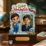 🌸 تندیس چوبی پایه‌دار جشن شکوفه‌ها؛ قاب خاطره اولین روز مدرسه تندیس چوبی پایه‌دار جشن شکوفه‌ها یک هدیه مناسبتی زیبا، کاربردی و ماندگار برای دانش‌آموزانی است که نخستین روزهای ورود خود به پایه اول دبستان را تجربه می‌کنند. 🎒🏫 این محصول با طراحی شاد، کودکانه و الهام‌گرفته از فضای مدرسه، برای اهدای یادبود در جشن شکوفه‌ها، جشن بازگشایی مدارس، جشن ورود به کلاس اول و برنامه‌های استقبال از دانش‌آموزان انتخابی بسیار جذاب است. 🎉 بخش اصلی این تندیس، یک قاب مخصوص برای قرارگیری عکس دانش‌آموز دارد تا تصویر شیرین کودک در اولین سال تحصیلی، در کنار نام مدرسه و پیام اختصاصی آن ثبت شود. 📸💖 پایه محکم و طراحی ایستاده محصول، امکان قرار دادن آن روی میز، کتابخانه، شلف اتاق کودک یا میز کار والدین را فراهم می‌کند؛ بنابراین این تندیس، تنها یک هدیه جشن نیست، بلکه یادگاری ارزشمند از آغاز مسیر یادگیری کودک خواهد بود. ✨ ✨ ویژگی‌های تندیس چوبی پایه‌دار جشن شکوفه‌ها 🌸 طراحی کودکانه و شاد: مزین به المان‌های مدرسه، گل‌های فانتزی، مداد و کاراکتر دانش‌آموز. 🖼️ قاب اختصاصی عکس: دارای جای عکس دانش‌آموز در سایز ۶ × ۴ سانتی‌متر. 📏 ابعاد تقریبی تندیس: سایز کلی محصول حدود ۹ × ۱۳ سانتی‌متر است. 🪵 پایه‌دار و قابل‌استفاده روی میز: مناسب برای قرارگیری روی سطوح صاف و استفاده به‌عنوان دکوری. 🏫 امکان درج نام مدرسه: قابلیت شخصی‌سازی با نام مدرسه، لوگو، سال تحصیلی، نام دانش‌آموز یا پیام خوش‌آمدگویی. 🎁 هدیه‌ای ماندگار: مناسب برای ثبت خاطره شیرین اولین روز حضور دانش‌آموز در مدرسه. 🎉 کاربردهای پیشنهادی 🌸 هدیه یادبود جشن شکوفه‌ها برای دانش‌آموزان پایه اول 🎒 هدیه بازگشایی مدارس و استقبال از دانش‌آموزان جدید 📸 ثبت و نگهداری عکس یادگاری نخستین روز مدرسه 🏫 هدیه سازمانی و اختصاصی برای مدارس ابتدایی، پیش‌دبستانی‌ها و مجتمع‌های آموزشی 🌼 یادبود جشن غنچه‌ها و برنامه‌های آغاز سال تحصیلی 💝 هدیه‌ای ارزشمند برای خانواده دانش‌آموزان و تقویت حس تعلق به مدرسه 💚 چرا تندیس جشن شکوفه‌ها هدیه‌ای متفاوت است؟ شروع کلاس اول، یکی از مهم‌ترین نقاط عطف زندگی هر کودک است. یک هدیه مناسب برای این روز باید در کنار زیبایی، خاطره‌ای ماندگار از فضای شاد مدرسه ایجاد کند. تندیس چوبی پایه‌دار جشن شکوفه‌ها با ترکیب قاب عکس، طراحی فانتزی و قابلیت درج نام مدرسه، محصولی اختصاصی و شخصی‌سازی‌شده برای هر دانش‌آموز می‌سازد. 🌟 موسسه کیمیا هنر (همیار مدیر) امکان سفارش این تندیس با مشخصات مدرسه شما را فراهم کرده است. با درج نام مدرسه، لوگو، عنوان مراسم، پیام تبریک و سال تحصیلی، می‌توانید هدیه‌ای هماهنگ با هویت بصری مجموعه آموزشی خود به دانش‌آموزان تقدیم کنید. ✍️🏫 📋 مشخصات محصول 📌 نام محصول تندیس چوبی پایه‌دار جشن شکوفه‌ها 🖼️ سایز قاب عکس ۶ × ۴ سانتی‌متر 📏 ابعاد تقریبی کل محصول ۹ × ۱۳ سانتی‌متر 🪵 نوع طراحی تندیس چوبی پایه‌دار با طراحی کودکانه و مناسب جشن شکوفه‌ها ✍️ امکان شخصی‌سازی درج نام مدرسه، لوگو، سال تحصیلی، پیام یا نام دانش‌آموز 🎉 مناسب برای جشن شکوفه‌ها، بازگشایی مدارس، پایه اول دبستان و جشن غنچه‌ها